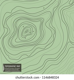 topographic map dark abstract lines lines on green background , vector