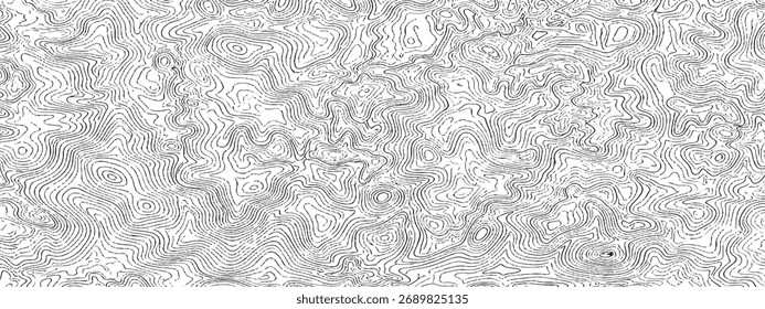 Topographic map design seamless pattern with contour lines vector background