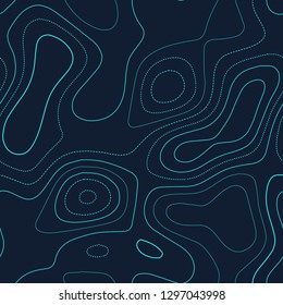 Topographic map. Futuristic seamless design. Eminent tileable isolines pattern. Vector illustration.