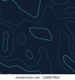 Topographic map. Futuristic seamless design. Amazing tileable isolines pattern. Vector illustration.