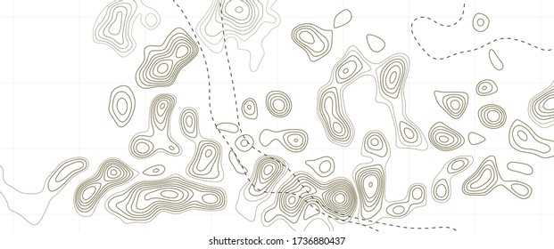 Mapa topográfico. Fondo del mapa del contorno geográfico. Ilustración vectorial.