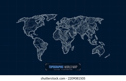 Topographic map. Geographic contour world map. Vector illustration. svg