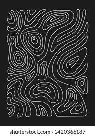 Topographische Karte. Geografisches Bergrelief. Abstrakte Linien, Hintergrund. Kontaktkarten. Vektorgrafik.