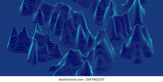 Mapa topográfico. Alívio geográfico das montanhas. Plano de fundo de linhas abstratas. Mapas de contorno. Ilustração vetorial.
