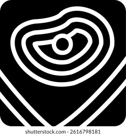 Topographic Map Glyph Vector Icon Design