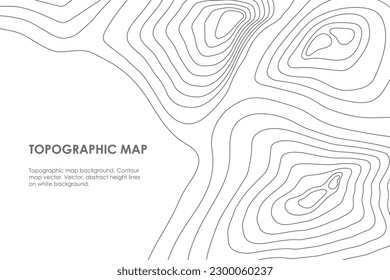 Topographic map. Grid, texture, relief contour. Ocean geography contour pattern, marine topography vector backdrop or water navigation map, weather forecast graphic monochrome background