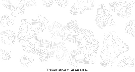 Topographic map, grid, texture, relief contour of terrain. Vector pattern background with mountains and flat land wavy line contours. Abstract monochrome topographic map, topography, cartography theme