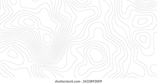 Mapa topográfico, grade, textura, relevo contorno do terreno. Plano de fundo de padrão vetorial com montanhas e contornos de linha ondulada de terra plana. Mapa topográfico monocromático abstrato, topografia, tema de cartografia