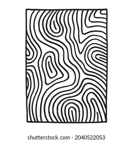 Topographic map hand drawn abstract background. Sketch drawing wood texture A4 format cover design template for book, report, notebook, album, brochure, magazine, flyer, booklet. Part of set.