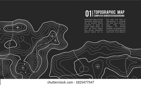 Topographic map height abstract polygonal land. Mountain topographic contour in lines and contours. Surface map of mountain future. Stripes landscape descripting data maps. 