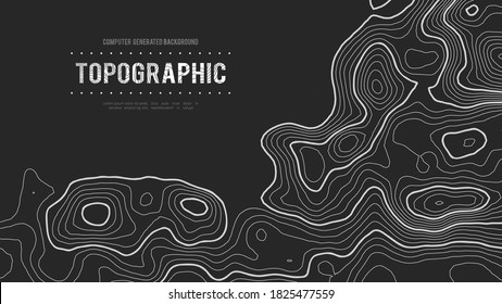 Topographic map height abstract polygonal land. Mountain topographic contour in lines and contours. Surface map of mountain future. Stripes landscape descripting data maps. 