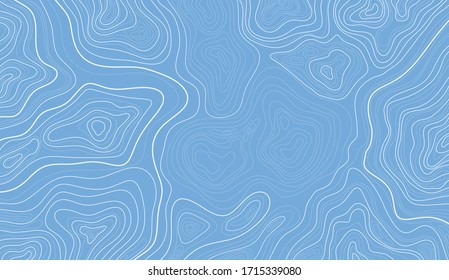 topographic map illustration, abstract height lines isolated on blue background vector