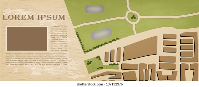 Topographic map illustration. Vector background