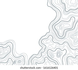 topographic map, landscape, abstract height lines isolated on white background vector