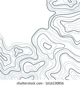 topographic map, landscape, abstract height lines isolated on white background vector