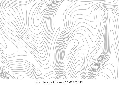 Topographic map linear background. Abstract vector illustration. Editable stroke.