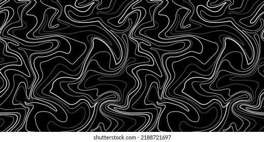 Topographic map linear background. Abstract vector seamless pattern.