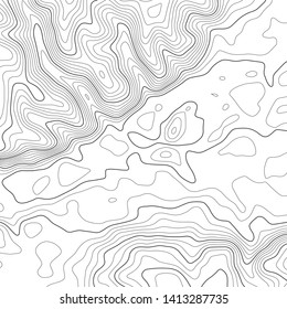 Topographic map lines background. Abstract vector illustration. Contour vector map.