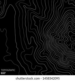 Topographic map lines background. Abstract vector illustration.