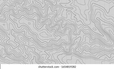 Topographic map lines background. Abstract vector illustration.