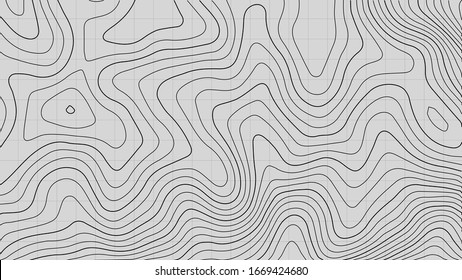 Topographic map lines background. Abstract vector illustration.