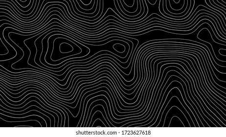 Topographic map lines background. Abstract vector illustration.