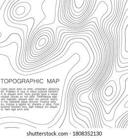 Topographic map lines background. Abstract vector illustration.