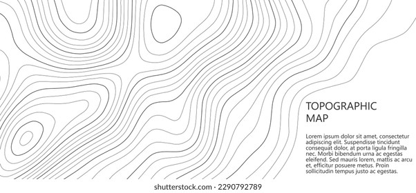 Topographic map lines background. Abstract vector illustration.