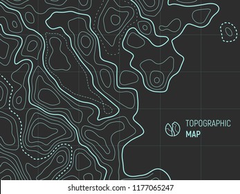 Topographic map lines, contour background concept with space for your copy. Geographic grid, vector abstract.