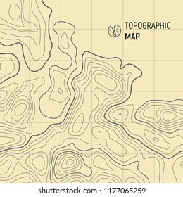 Topographic map lines, contour background concept with space for your copy. Geographic grid, vector abstract.