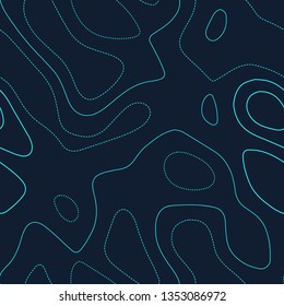 Topographic map lines. Futuristic seamless design. Breathtaking tileable isolines pattern. Vector illustration.