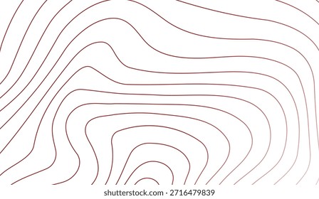 Linhas de mapas topográficos Formas de Maroon Contornos da Terra de Fundo para Geografia, Geologia e Cartografia, Usando Linhas em Camadas para Mostrar a Elevação da Terra