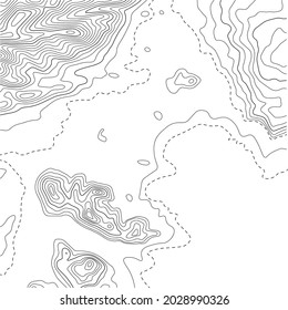 Topographic map with lines on a white background. Geographic map concept. Vector illustration