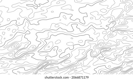 Mapa topográfico con líneas sobre un fondo blanco. Concepto de mapa geográfico. Ilustración del vector