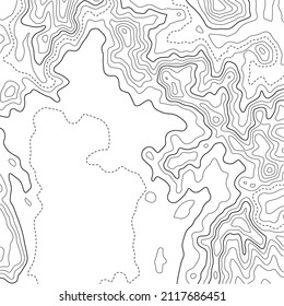 Topographic map with lines on a white background. Geographic map concept. Vector illustration