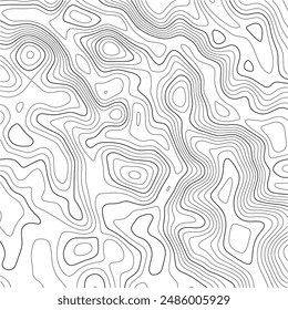Topographic map with lines on a white background. Geographic map concept. Vector illustration