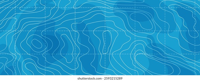 Topographic map lines retro geometric abstract relief tot view template. Land or water texture, grid contour. Topo with elevation, geography scheme and the terrain path.