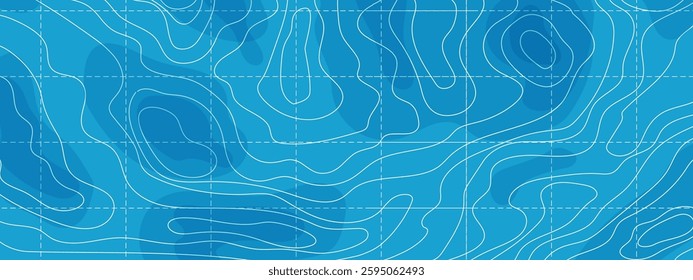 Topographic map lines retro geometric abstract relief tot view template. Land or water texture, grid contour. Topo with elevation, geography scheme and the terrain path.