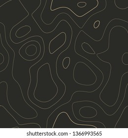 Topographic map lines, seamless design, great tileable isolines pattern, vector illustration.