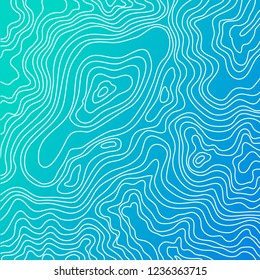 topographic map on blue background, vector illustration