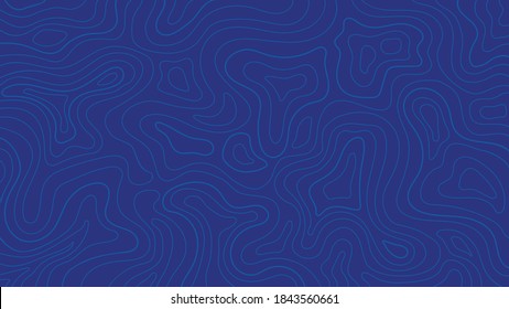 topographic map on a blue background with light blue lines