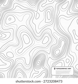 Mapa topográfico. Contornos de várias estradas. Ilustração vetorial. Cartografia