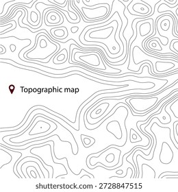 Mapa topográfico. Contornos de várias estradas. Ilustração vetorial. Cartografia