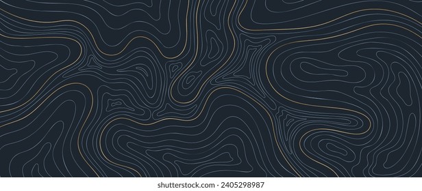 Topographic map pattern background vector. Luxury abstract mountain terrain map background with abstract shape line texture. Design illustration for wall art, fabric, packaging,web, banner, wallpaper.