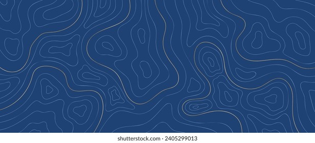 Topographic map pattern background vector. Luxury abstract mountain terrain map background with abstract shape line texture. Design illustration for wall art, fabric, packaging,web, banner, wallpaper.