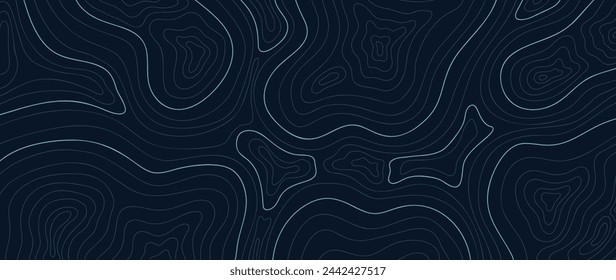 Topographischer Kartenmuster-Hintergrundvektor. Abstrakter Hintergrund der Gebirgslandkarte mit abstrakter Linienstruktur. Design-Illustration für Wandkunst, Stoff, Verpackung, Web, Banner, Tapete.