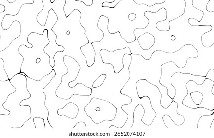 Padrões de mapas topográficos, mapa de linhas topográficas. Estilo exterior vintage. Linhas abstratas Modelo de mapa mundial. Vetor de estoque