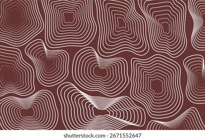 Un patrón abstracto que se asemeja a las líneas de contorno topográficas o un mapa de elevación digital. Perfecto para su uso como fondo, Fondo de pantalla o elemento de diseño en proyectos creativos, temas de tecnología y etc.