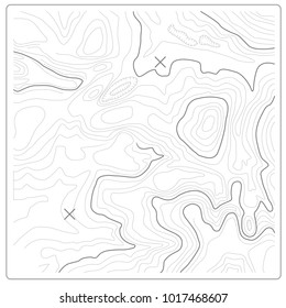 Topographic map of relief and land heights