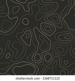 Topographic map, seamless design, admirable tileable isolines pattern, vector illustration.